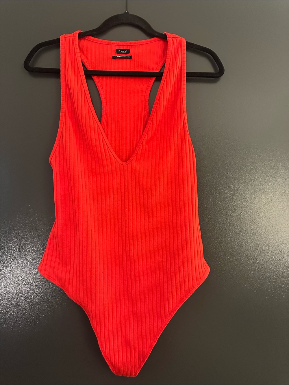 Urban Outfitters Ribbed Bright Red Tank Bodysuit